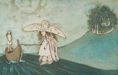 Lars BO : La Petite fille et la sage dame, 1969 - Gravure originale signée au crayon 2