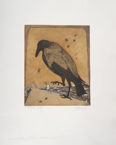 Lars BO : La Corneille et la petite fille, 1969 - Gravure originale signée au crayon 2