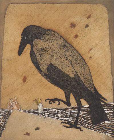 Lars BO : La Corneille et la petite fille, 1969 - Gravure originale signée au crayon 2