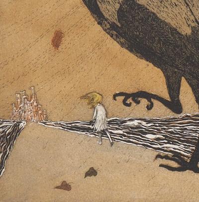 Lars BO : La Corneille et la petite fille, 1969 - Gravure originale signée au crayon 2