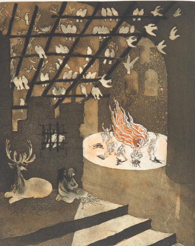 Lars BO : Le Chant de la nuit, 1969 - Gravure originale signée au crayon 2