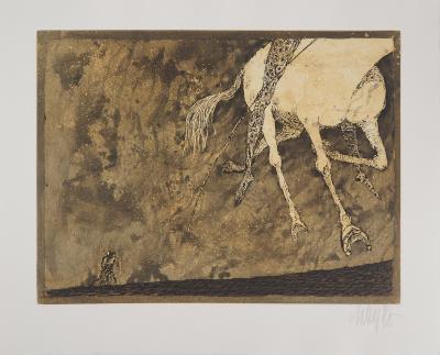 Lars BO : Le départ du cavalier, 1975 - Gravure originale signée au crayon 2