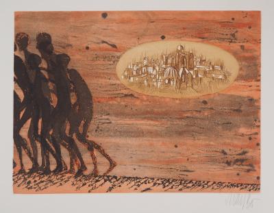 Lars BO : Village abandonné, 1975 - Gravure originale signée au crayon 2