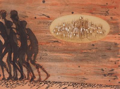 Lars BO : Village abandonné, 1975 - Gravure originale signée au crayon 2