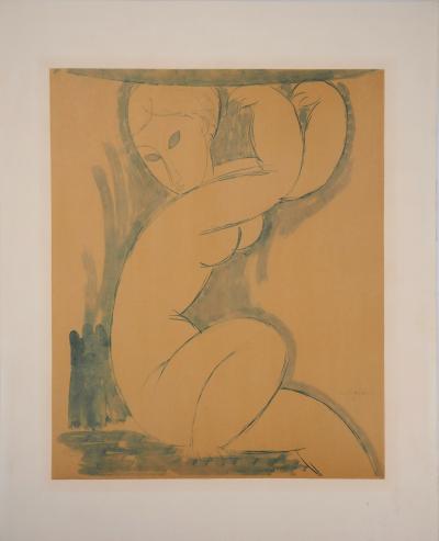 Amedeo MODIGLIANI (d’après) : Femme nue assise - Lithographie signée 2