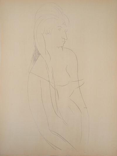 Amedeo MODIGLIANI (d’après) : Femme en cheveux - Lithographie 2