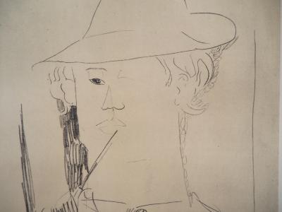 Amedeo MODIGLIANI (d’après) : Vlaminck à la pipe - Lithographie signée 2