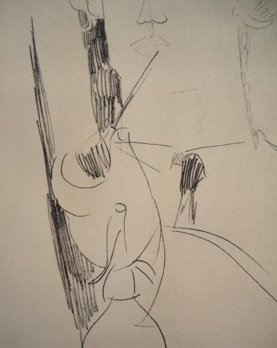 Amedeo MODIGLIANI (d’après) : Vlaminck à la pipe - Lithographie signée 2