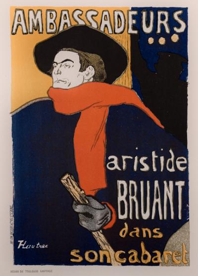 Henri De TOULOUSE LAUTREC :  Ambassadeurs... Aristide Bruant, 1897  - Original lithograph 2