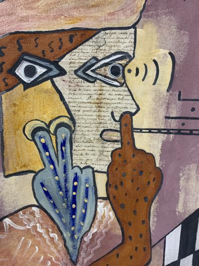 Denise GRISI - Les doigts dans le nez - Technique mixte sur toile 2
