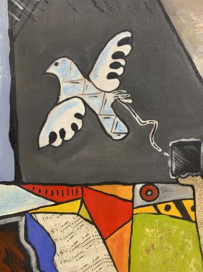 Denise GRISI - Le petit oiseau va sortir - Technique mixte sur toile 2