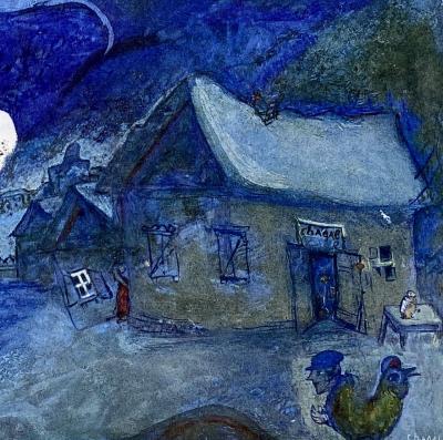 Marc CHAGALL (after) - Coppia con animali, 1954 - Litografia firmata nel piatto 2