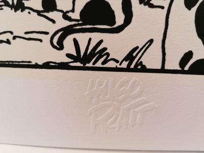 Hugo Pratt - Corto Maltese, Théâtre et les chats (noir et blanc) - Sérigraphie numérotée 2