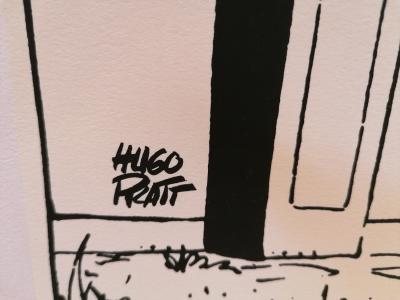 Hugo Pratt - Théâtre et les chats (noir et blanc) - Sérigraphie 2