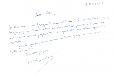 Francis VEBER - Le Dîner de Cons - Manuscrit autographe 2