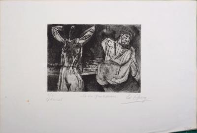 Edouard GOERG - La vie quotidienne, v. 1940 - Gravure originale signée à la main 2