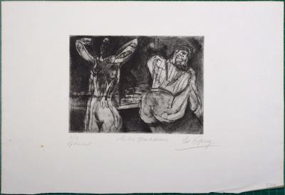 Edouard GOERG - La vie quotidienne, v. 1940 - Gravure originale signée à la main 2