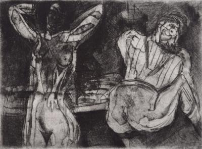 Edouard GOERG - La vie quotidienne, v. 1940 - Gravure originale signée à la main 2