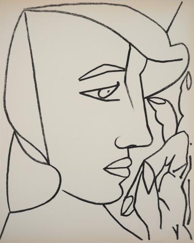 Françoise GILOT : Femme de profil, 1951 - Lithographie originale 2