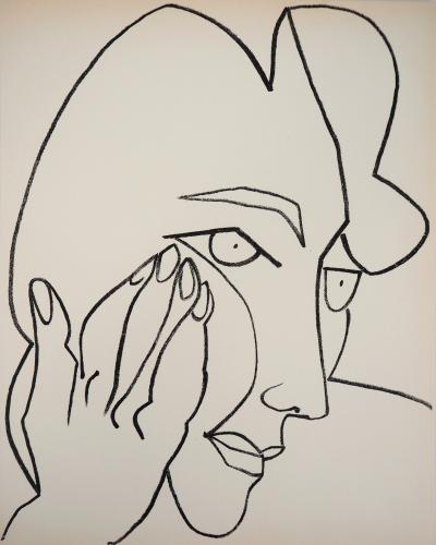 Françoise GILOT - Femme pensive, 1951 - Lithographie originale 2
