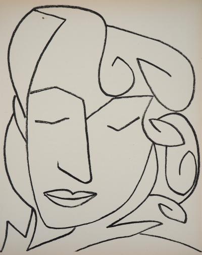 Françoise GILOT : Femme aux yeux clos, 1951 - Lithographie originale