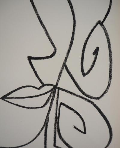Françoise GILOT : Portrait de femme rêveuse, 1951 - Lithographie originale 2