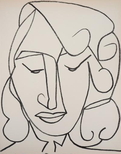 Françoise GILOT : Portrait de femme, 1951 - Lithographie originale 2