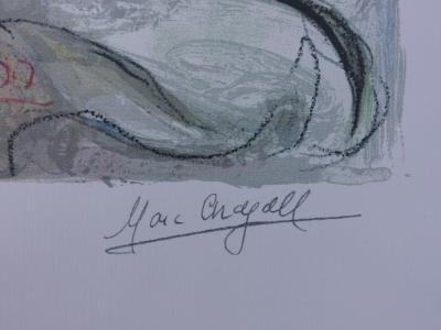 Marc CHAGALL : Les amoureux au bouquet, Lithographie signée en édition limitée 2