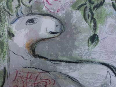 Marc CHAGALL : Les amoureux au bouquet, Lithographie signée en édition limitée 2