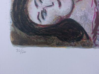 Marc CHAGALL : Les amoureux au bouquet, Lithographie signée en édition limitée 2