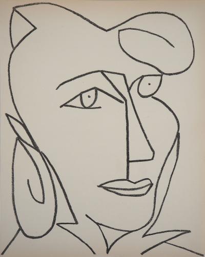Françoise GILOT : Visage de femme, 1951 - Lithographie originale 2