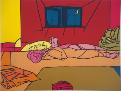 Valerio ADAMI - Les amants dans la chambre rouge - Lithographie originale signée 2