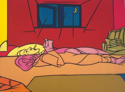 Valerio ADAMI - Les amants dans la chambre rouge - Lithographie originale signée 2