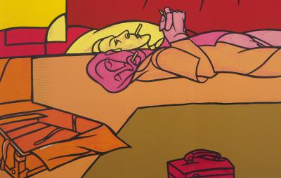 Valerio ADAMI - Les amants dans la chambre rouge - Lithographie originale signée 2