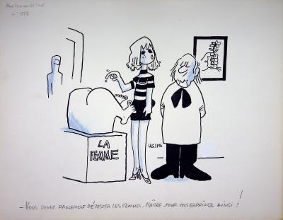 Guy VALLS : Figure féminine - Dessin original signé 2