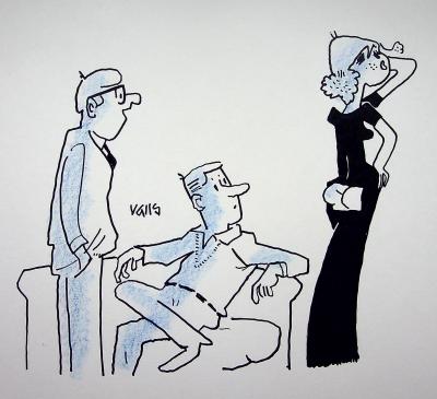 Guy VALLS : Travail au petit écran - Dessin original signé 2