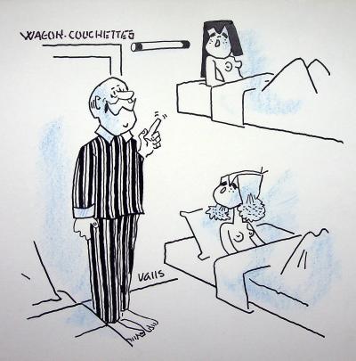 Guy VALLS : Dormir avec la lumière - Dessin original signé 2