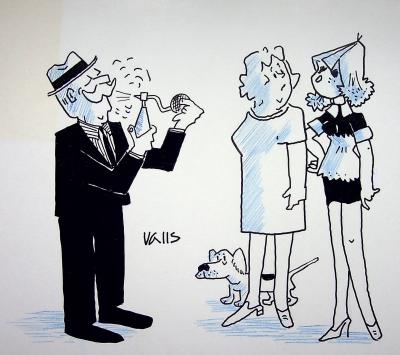 Guy VALLS : Le Dandy - Dessin original signé 2