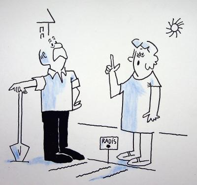 Guy VALLS : Faire bêcheur - Dessin original signé 2