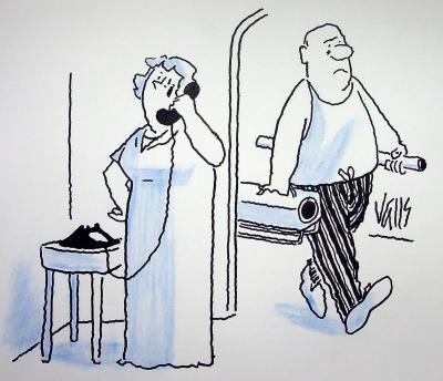 Guy VALLS : Le travail c’est la santé - Dessin original signé 2