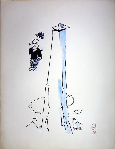 Guy VALLS : La Chute - Dessin original signé 2