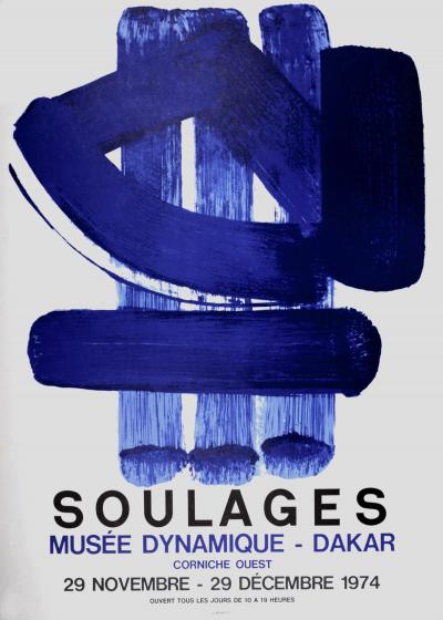 Pierre SOULAGES - Musée Dynamique-Dakar, 1974 - Affiche lithographique originale 2