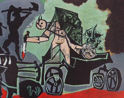 Pablo PICASSO : La guerre - Photolithographie en couleurs 2