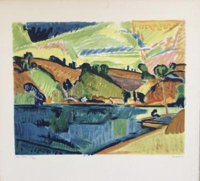 Pierre GUASTALLA - Pont-Aven, vers 1950 - Lithographie originale signée au crayon 2