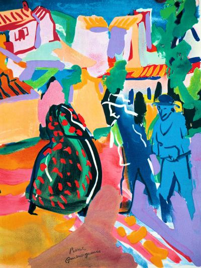 Pierre AMBROGIANI : Rencontre au hameau - Lithographie originale signée 2