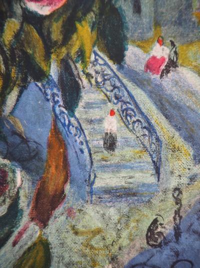 Francis SMITH : Bouquet sur village méditerranéen, 1958 - Lithographie signée 2