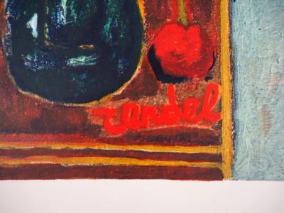 Gabriel ZENDEL : Bouquet de pavots rouges 1958 - Lithographie signée 2