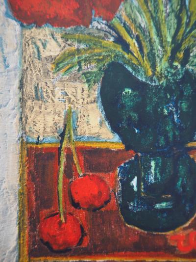 Gabriel ZENDEL : Bouquet de pavots rouges 1958 - Lithographie signée 2