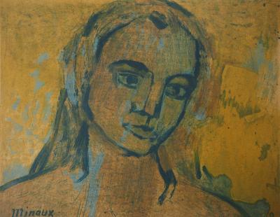 André MINAUX - Figure féminine, 1957 - Lithographie signée 2