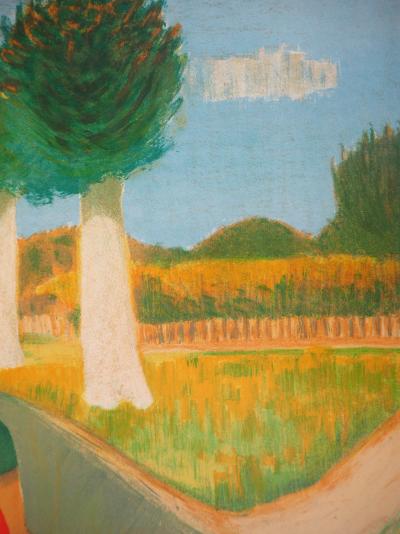 Roger MONTANE- La cycliste - Lithographie signée, 1957 2